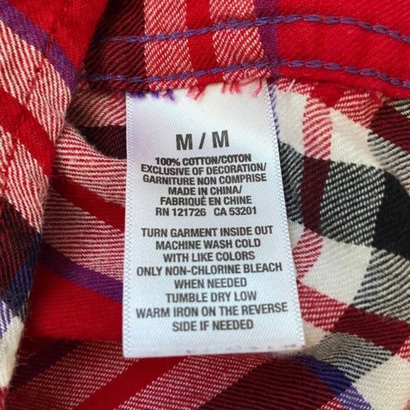 Aeropostale Size M Red Plaid Flannel - Picture 10 of 10
